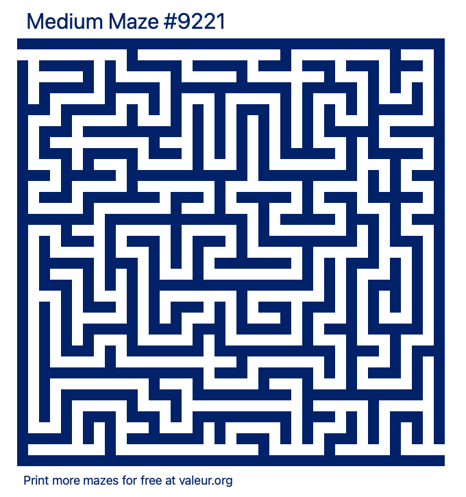 Free Printable Medium Maze number 9221