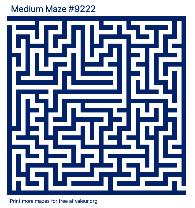 Free Printable Medium Maze number 9222