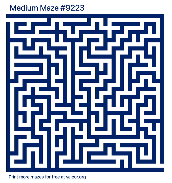 Free Printable Medium Maze number 9223