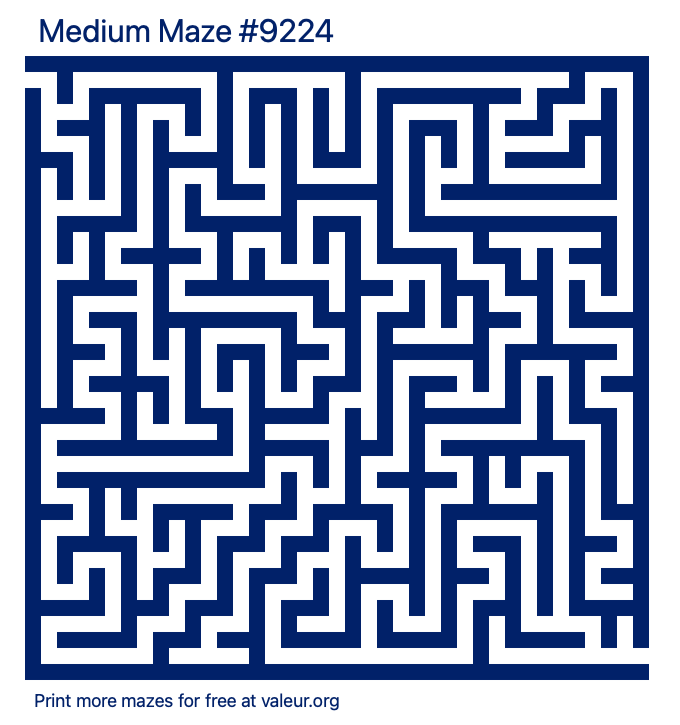 Free Printable Medium Maze number 9224