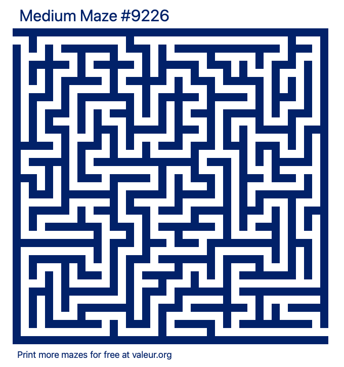 Free Printable Medium Maze number 9226