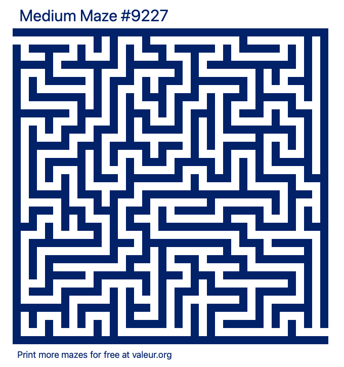 Free Printable Medium Maze number 9227