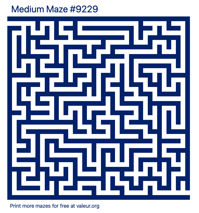 Free Printable Medium Maze number 9229