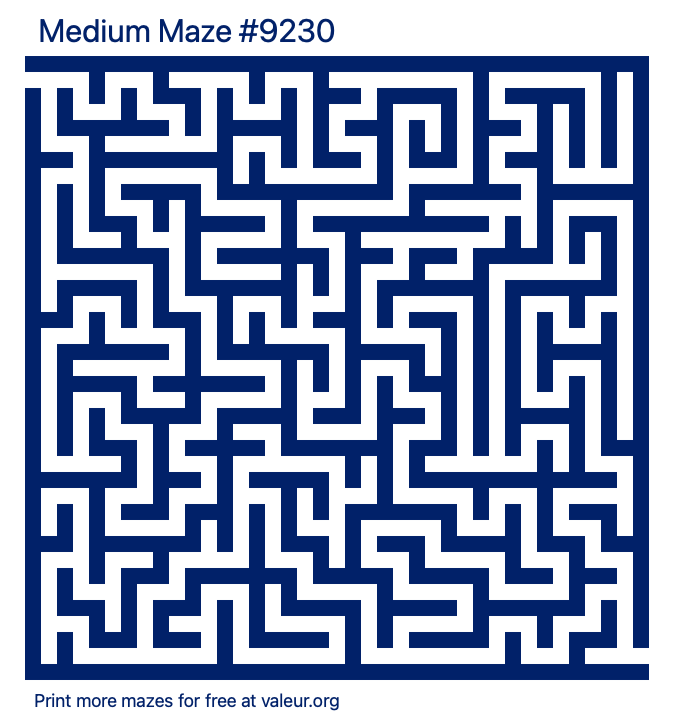 Free Printable Medium Maze number 9230