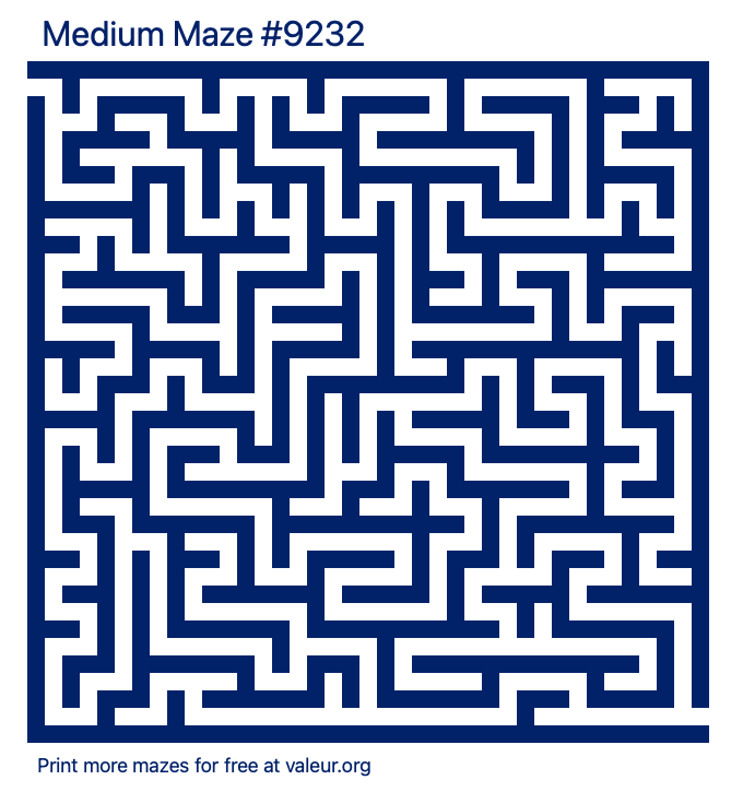Free Printable Medium Maze number 9232