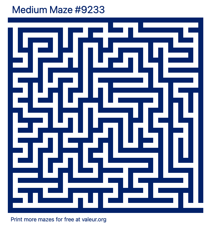 Free Printable Medium Maze number 9233