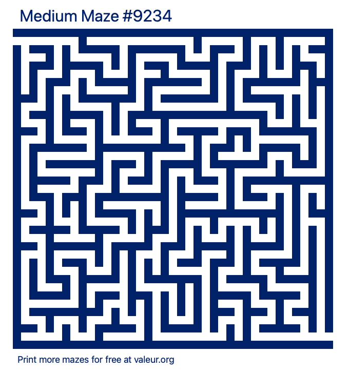 Free Printable Medium Maze number 9234