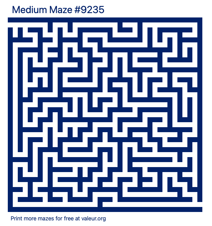 Free Printable Medium Maze number 9235