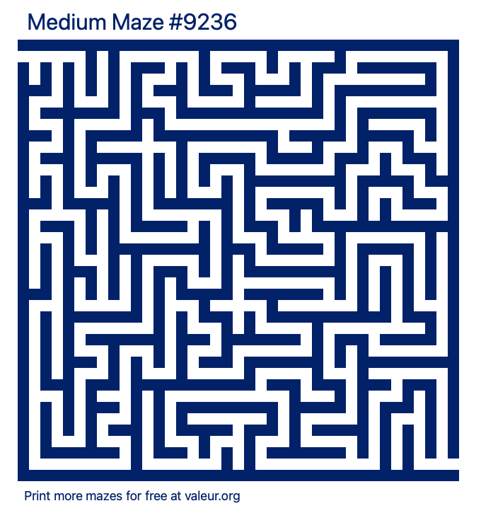 Free Printable Medium Maze number 9236