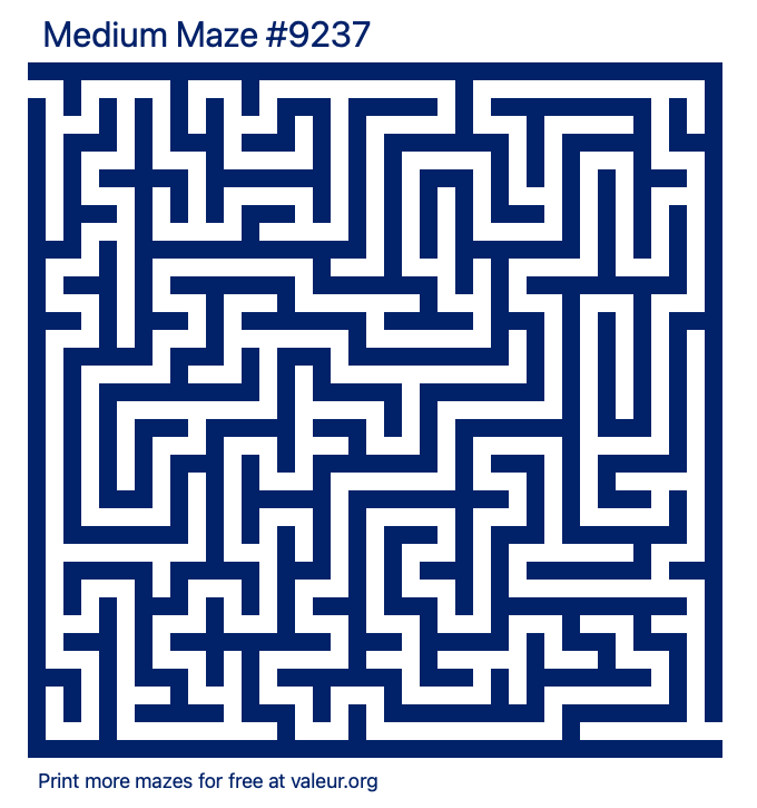 Free Printable Medium Maze number 9237
