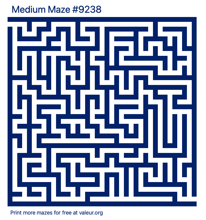 Free Printable Medium Maze number 9238