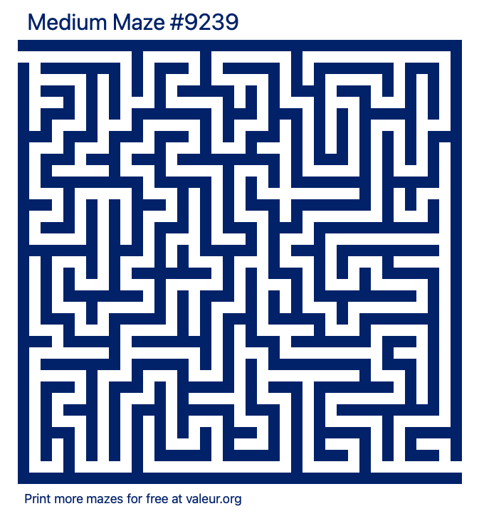 Free Printable Medium Maze number 9239