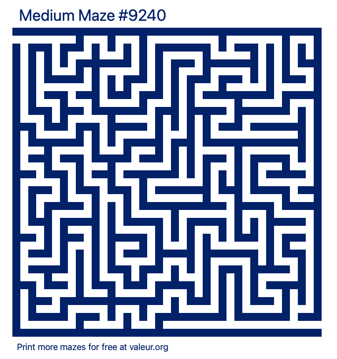 Free Printable Medium Maze number 9240