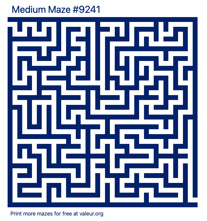 Free Printable Medium Maze number 9241