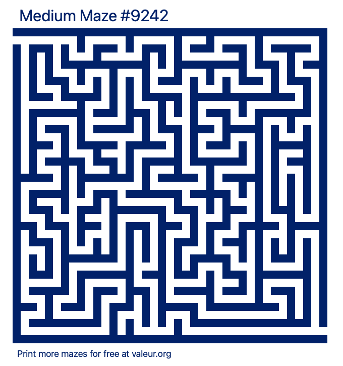Free Printable Medium Maze number 9242