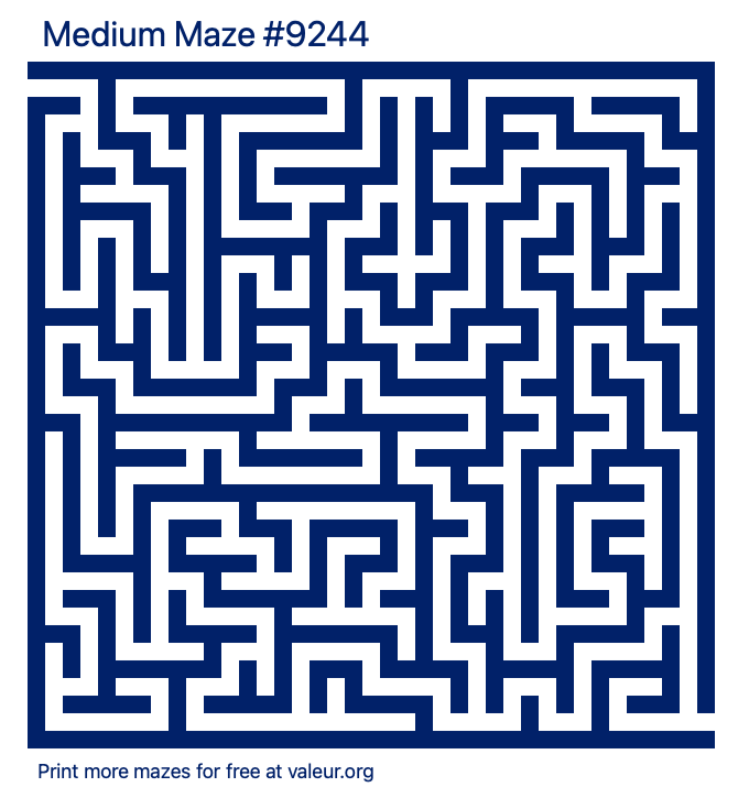 Free Printable Medium Maze number 9244