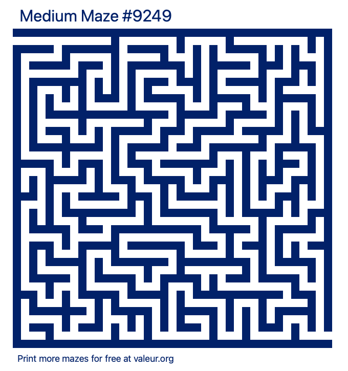 Free Printable Medium Maze number 9249