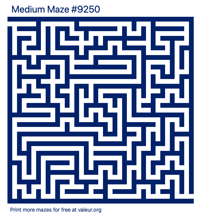 Free Printable Medium Maze number 9250