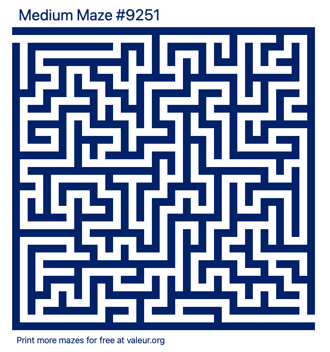Free Printable Medium Maze number 9251