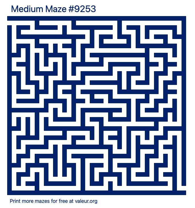 Free Printable Medium Maze number 9253