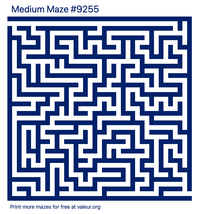 Free Printable Medium Maze number 9255