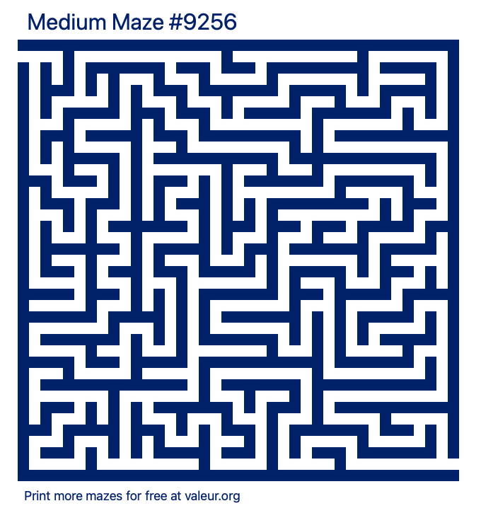 Free Printable Medium Maze number 9256
