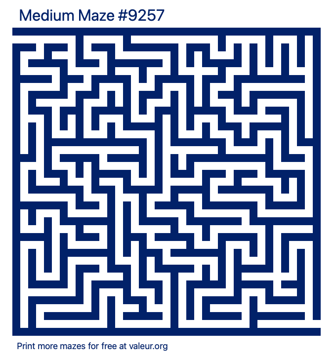 Free Printable Medium Maze number 9257