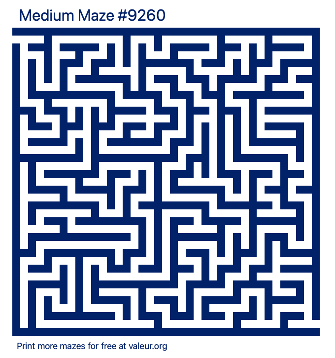 Free Printable Medium Maze number 9260