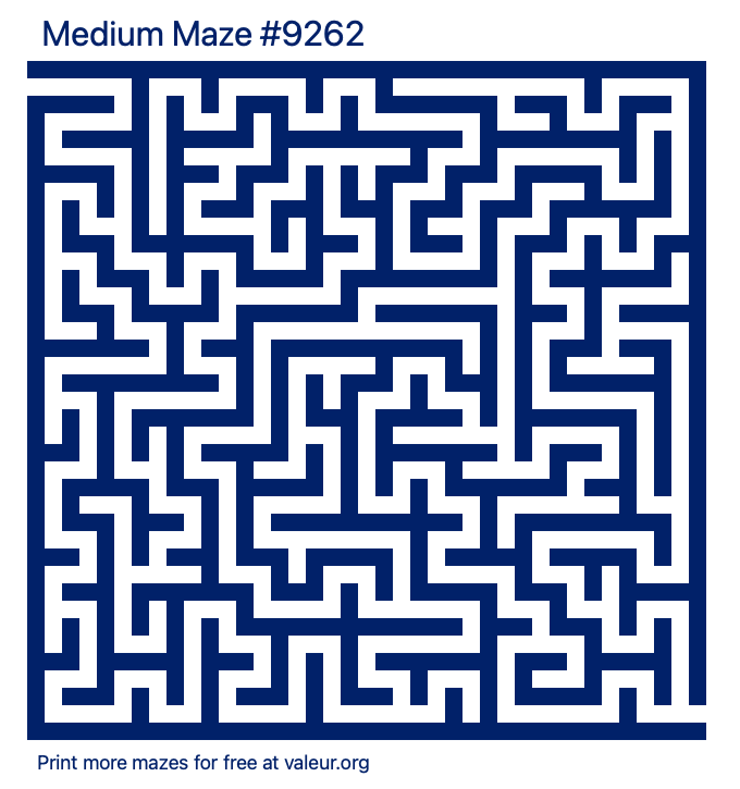 Free Printable Medium Maze number 9262