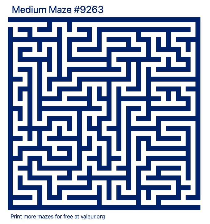 Free Printable Medium Maze number 9263