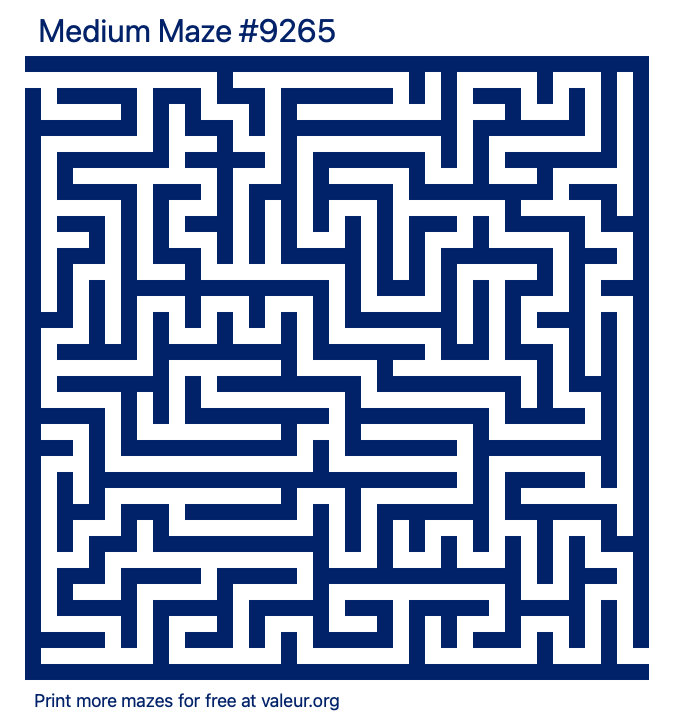 Free Printable Medium Maze number 9265