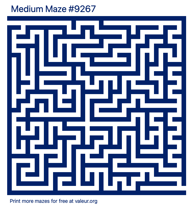 Free Printable Medium Maze number 9267