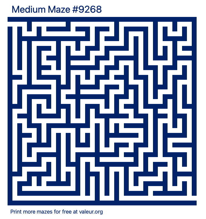 Free Printable Medium Maze number 9268