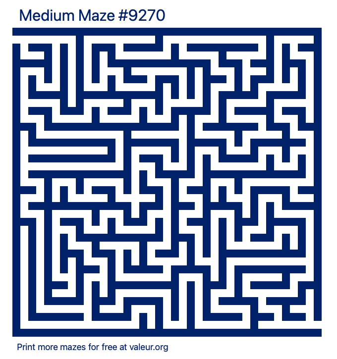 Free Printable Medium Maze number 9270