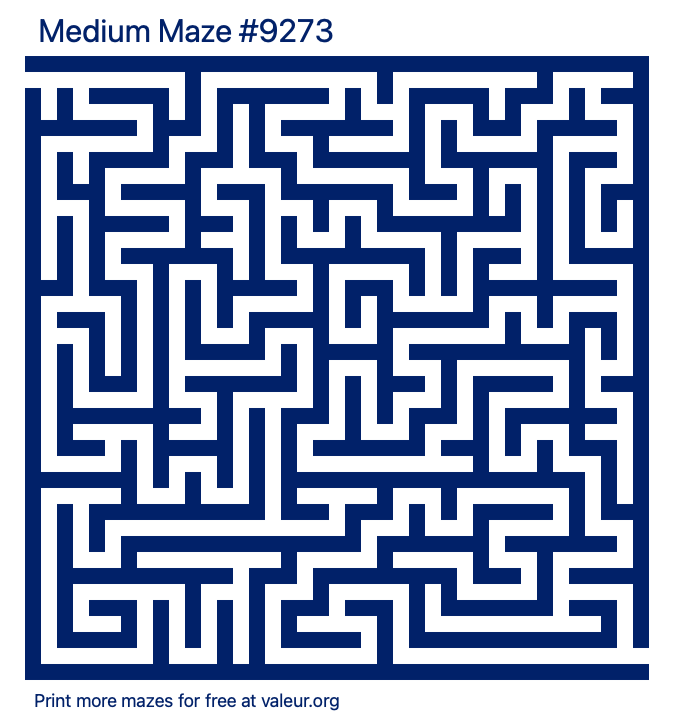 Free Printable Medium Maze number 9273