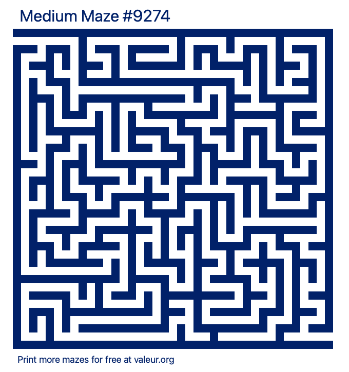 Free Printable Medium Maze number 9274