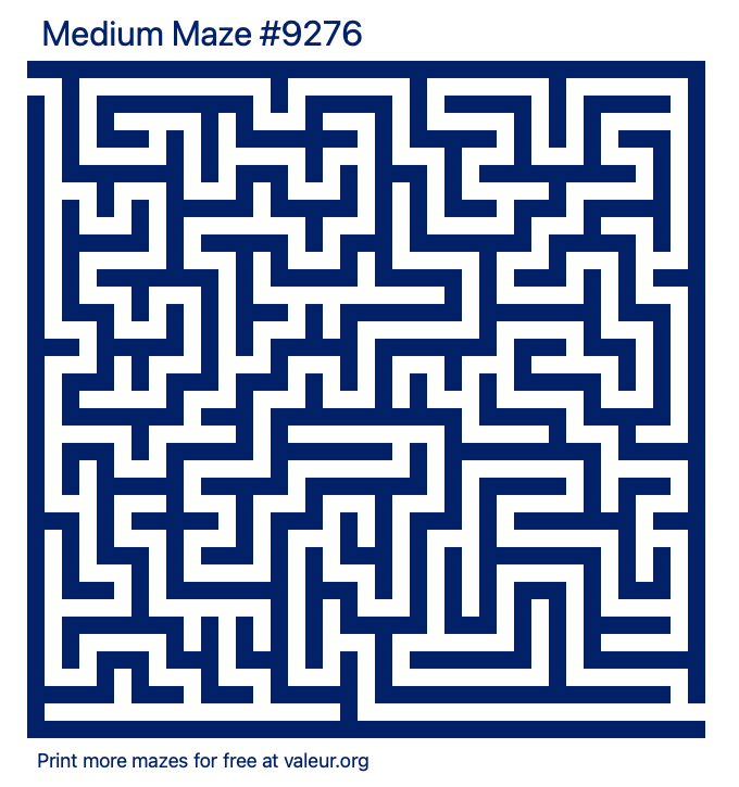Free Printable Medium Maze number 9276