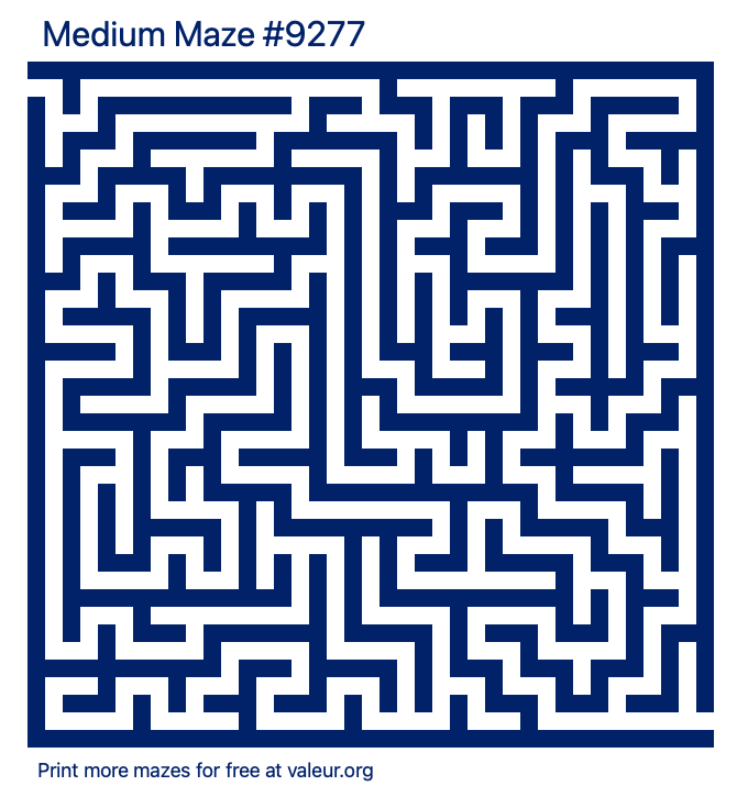 Free Printable Medium Maze number 9277