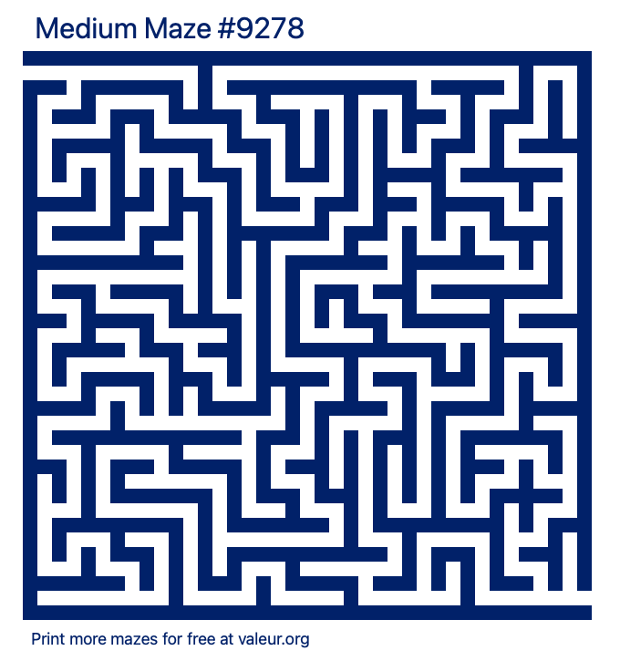 Free Printable Medium Maze number 9278