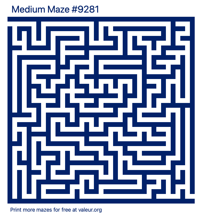 Free Printable Medium Maze number 9281