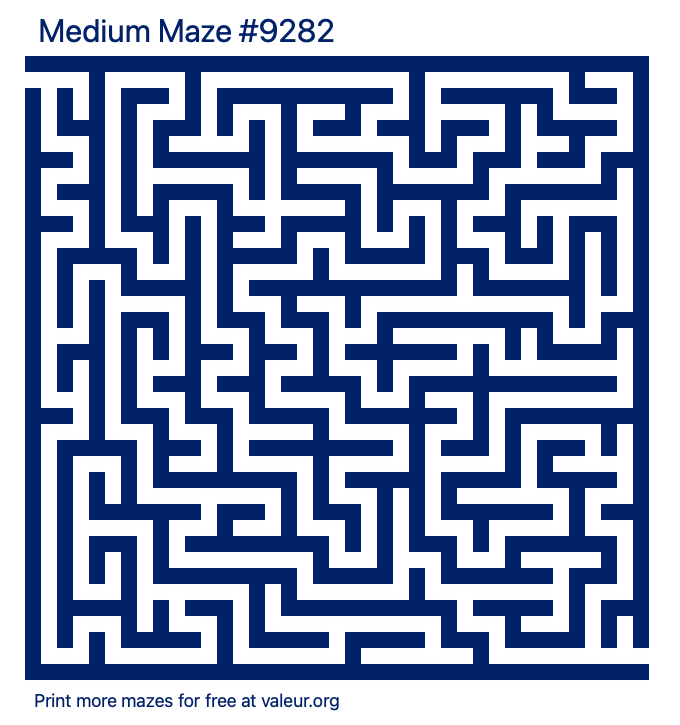 Free Printable Medium Maze number 9282