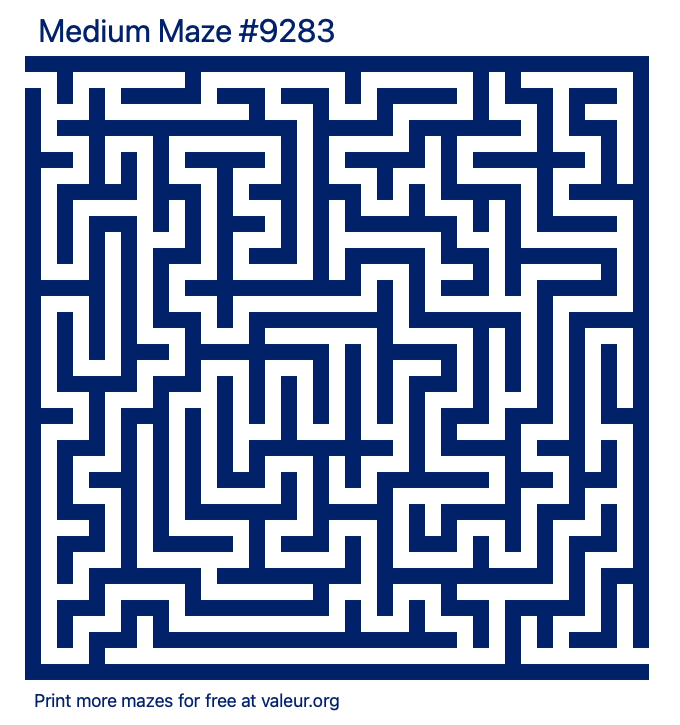 Free Printable Medium Maze number 9283