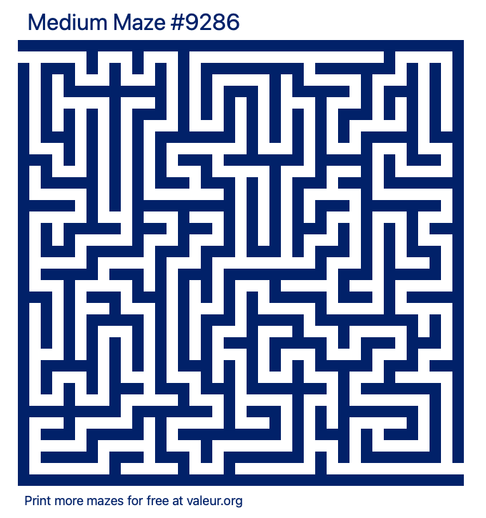 Free Printable Medium Maze number 9286