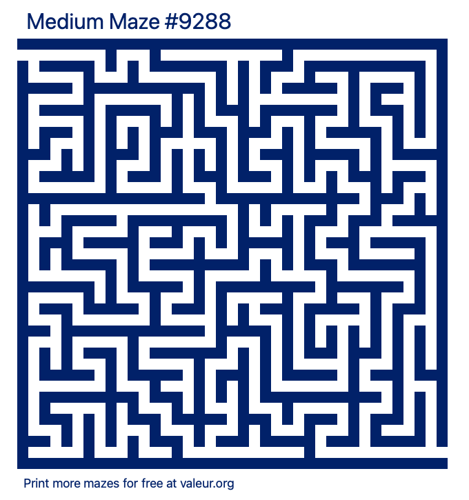 Free Printable Medium Maze number 9288