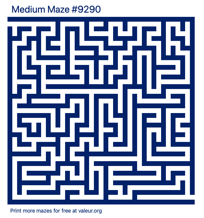 Free Printable Medium Maze number 9290