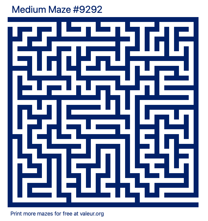 Free Printable Medium Maze number 9292