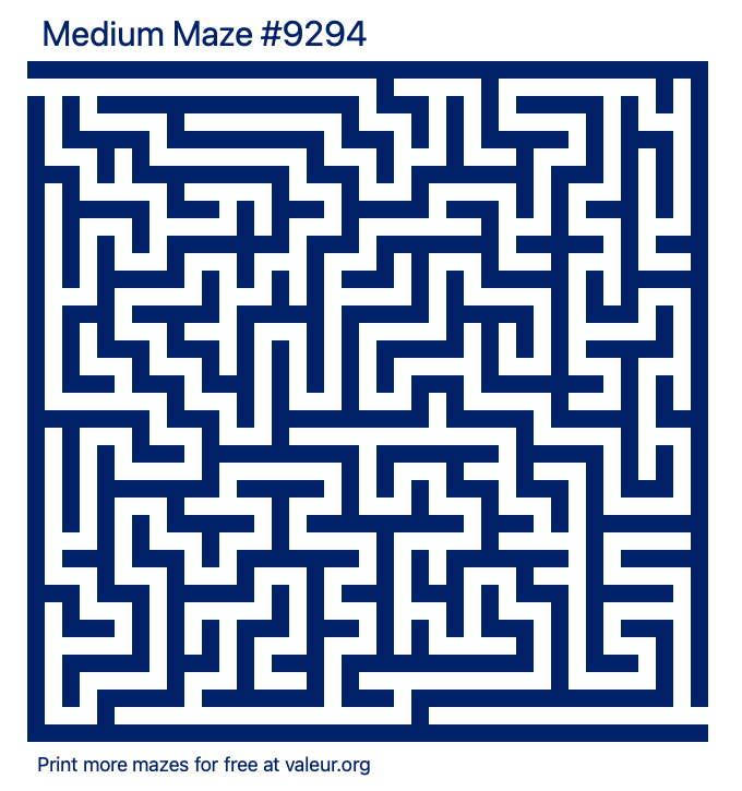 Free Printable Medium Maze number 9294