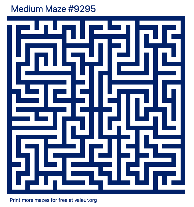 Free Printable Medium Maze number 9295