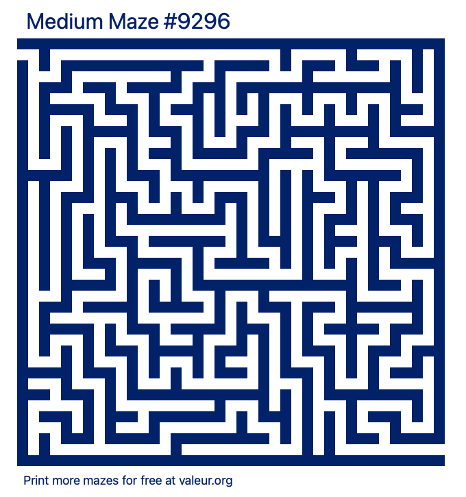 Free Printable Medium Maze number 9296