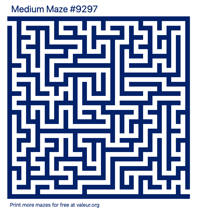 Free Printable Medium Maze number 9297